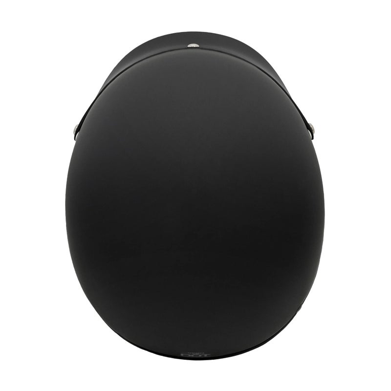 VCAN V515-22 Unisex-Adult Size Cruiser Solid Flat Black Half Face Motorcycle Helmet (Small) - Image 5